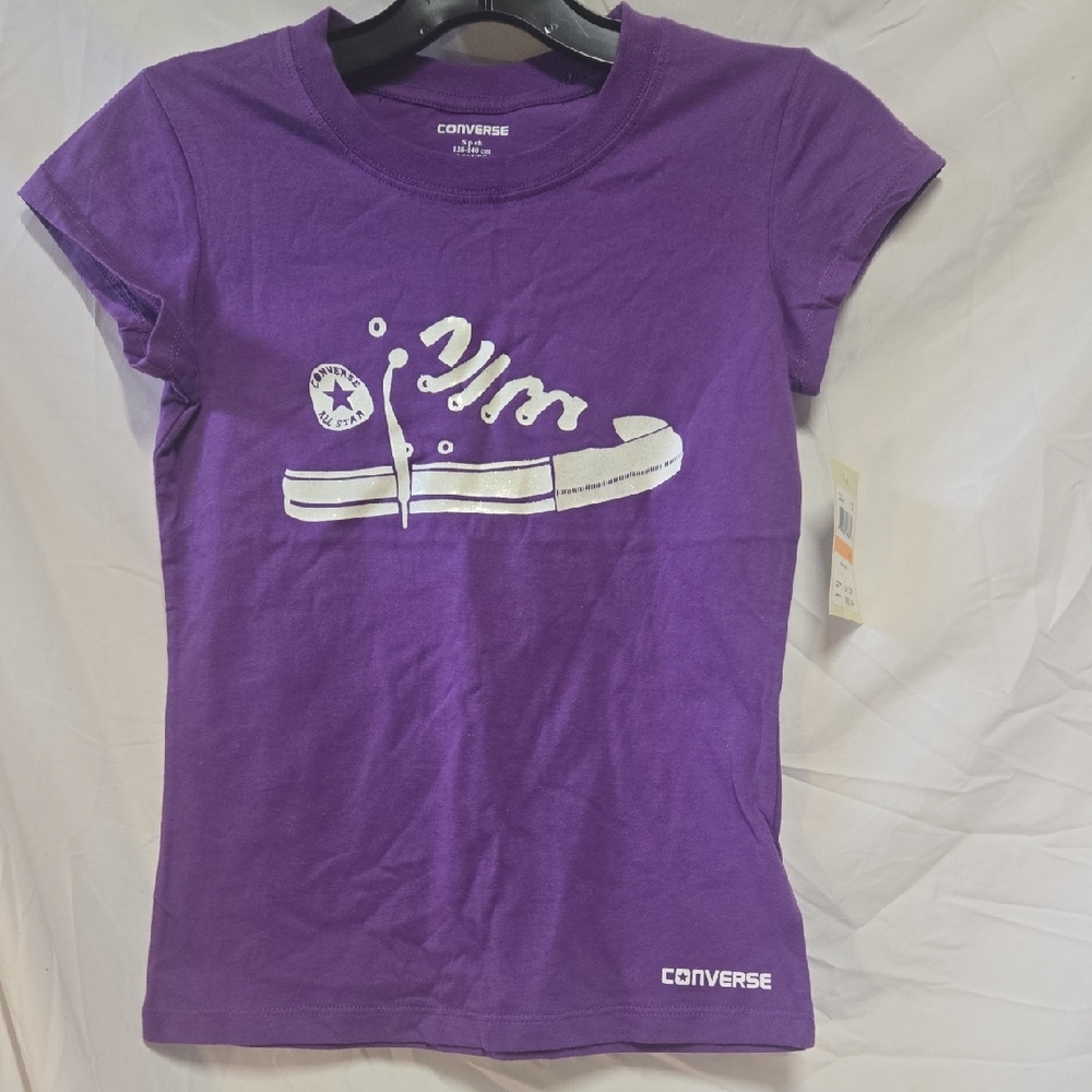 Converse Purple Tee with Sneaker Design